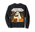 Bibliophile Fall Ghost Book Day Keeps Sweatshirt - Minimalist Print Unisex - T-Shirt, Sweatshirt, Hoodie