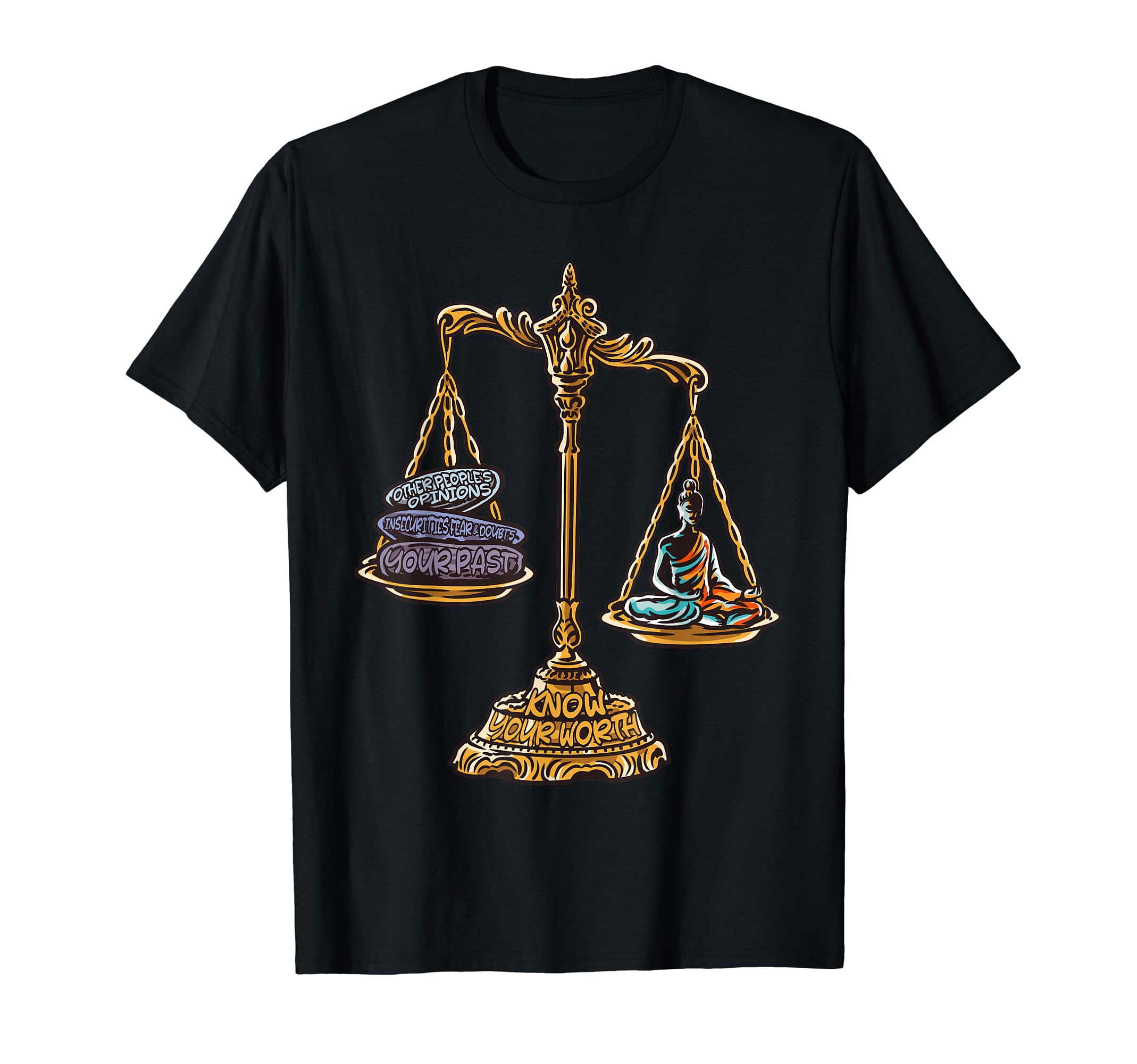 Mindfulness Meditation Knows Worth T-Shirt - Trendy Graphic Men Women - T-Shirt, Sweatshirt, Hoodie