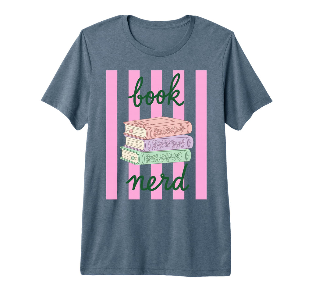 Book Nerd Striped Coquette Bow Bookish T-Shirt - Trendy Graphic Men Women - T-Shirt, Sweatshirt, Hoodie