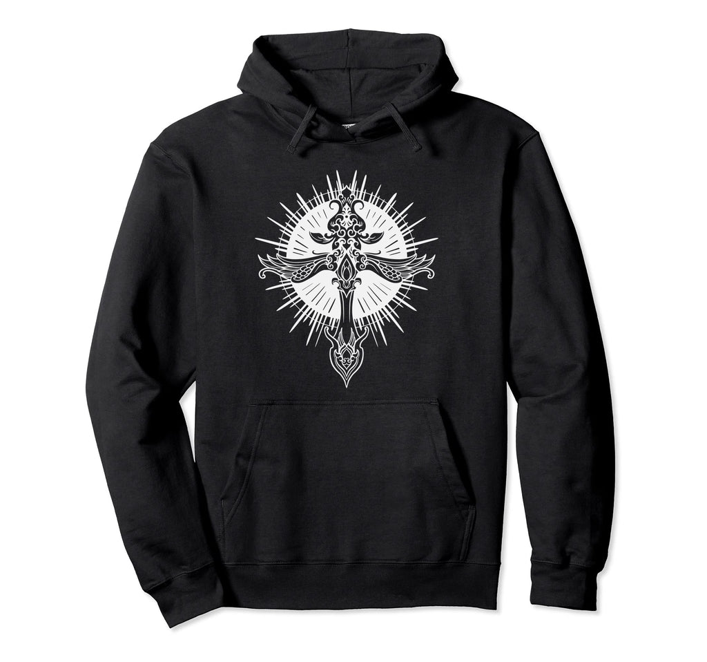 Sacred Cross Moth Goth Horror Hoodie - Casual Everyday Wear Unisex - T-Shirt, Sweatshirt, Hoodie