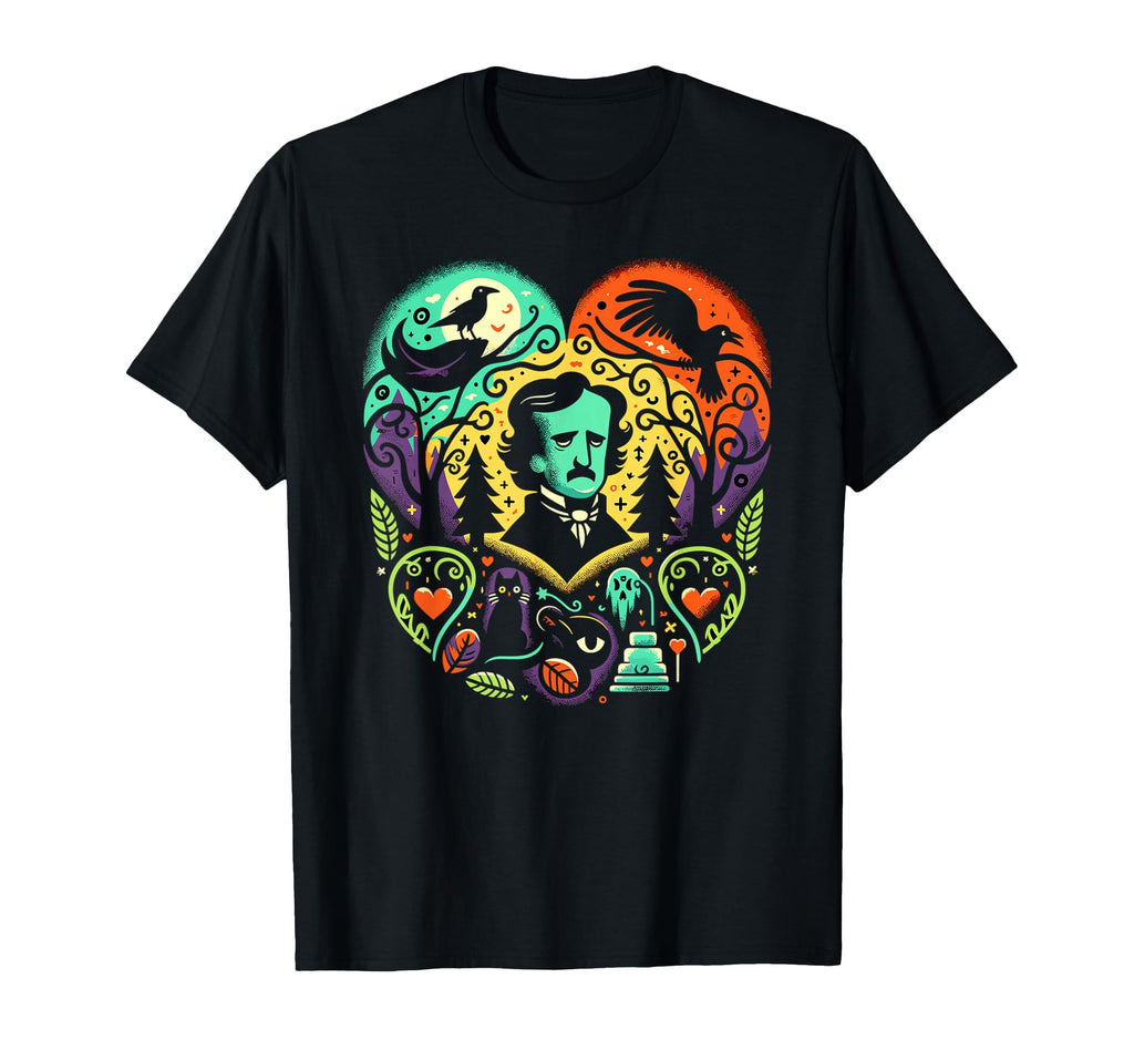 Edgar Allan Poe Raven Gothic T-Shirt - Trendy Graphic for Adults - T-Shirt, Sweatshirt, Hoodie