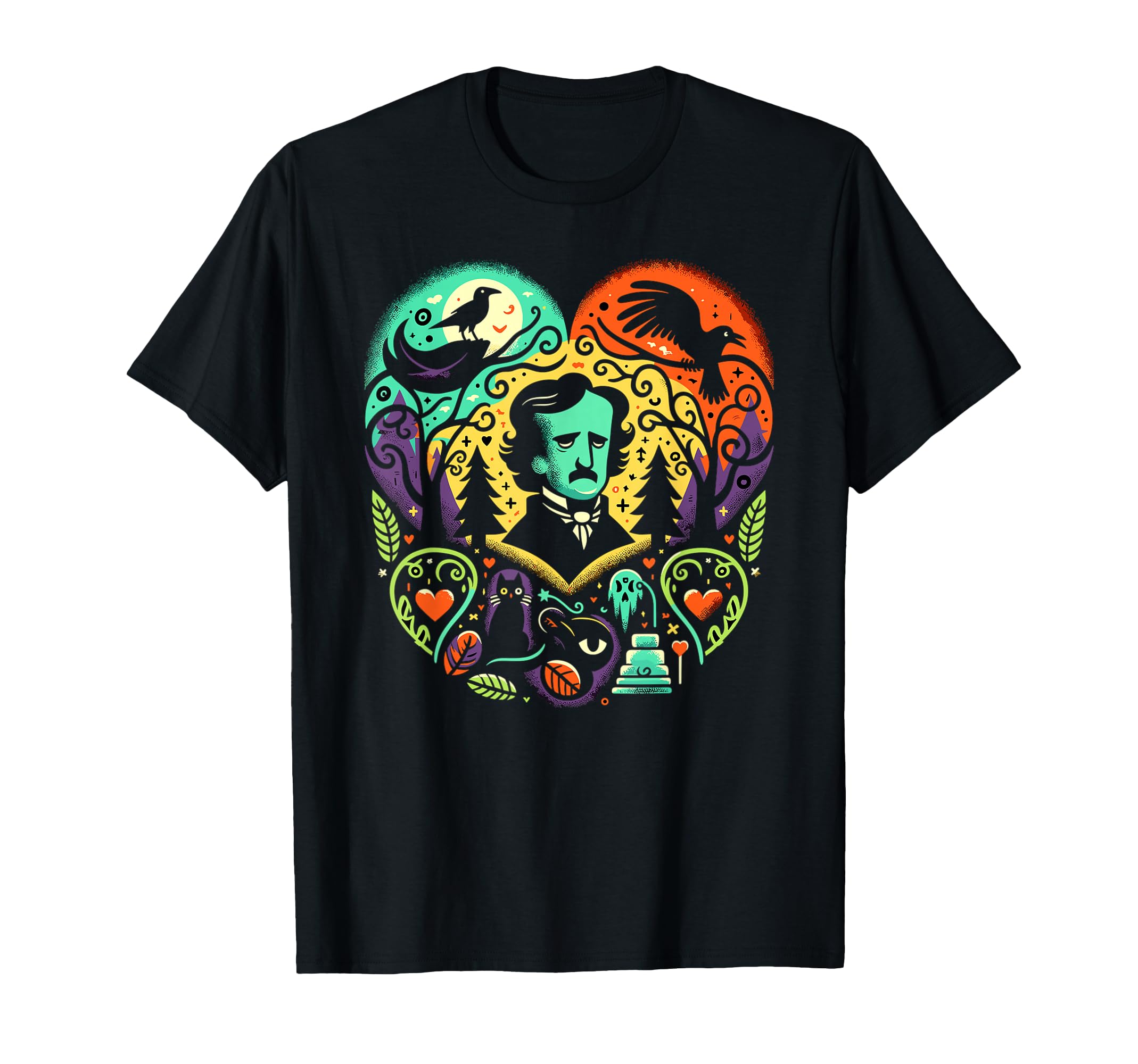 Edgar Allan Poe Raven Gothic T-Shirt - Trendy Graphic for Adults - T-Shirt, Sweatshirt, Hoodie