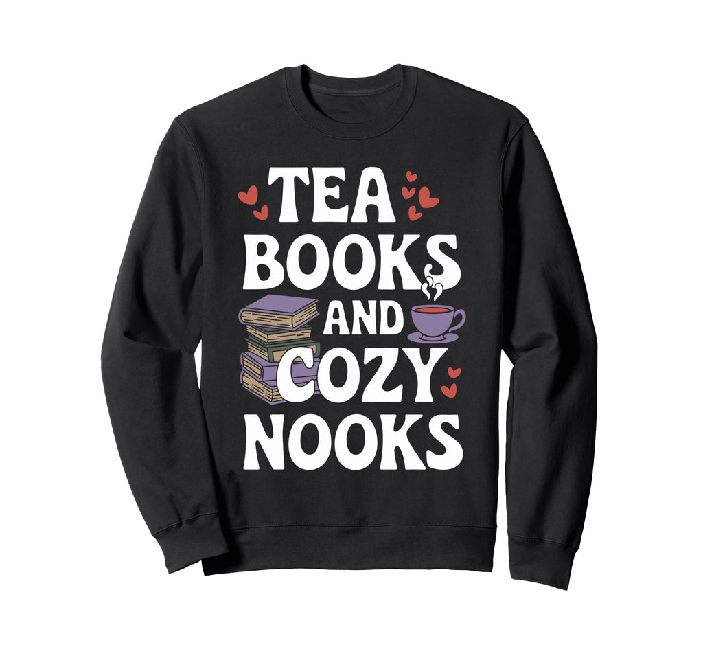 Tea And Literature Cozy Reading Nook Sweatshirt - Graphic Print Men Women - T-Shirt, Sweatshirt, Hoodie