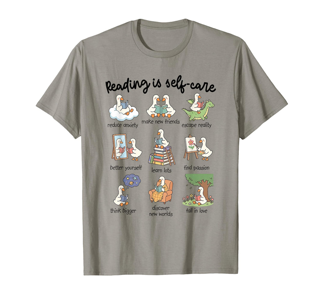 Reading Is Self Care Silly Goose T-Shirt - Unique Graphic for Adults - T-Shirt, Sweatshirt, Hoodie