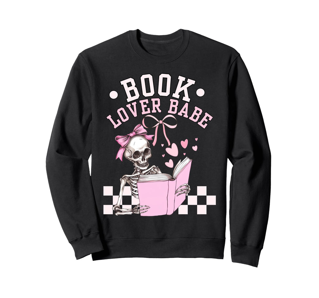 Book Lover Babe Coquette Bow Sweatshirt - Minimalist Print Men Women - T-Shirt, Sweatshirt, Hoodie