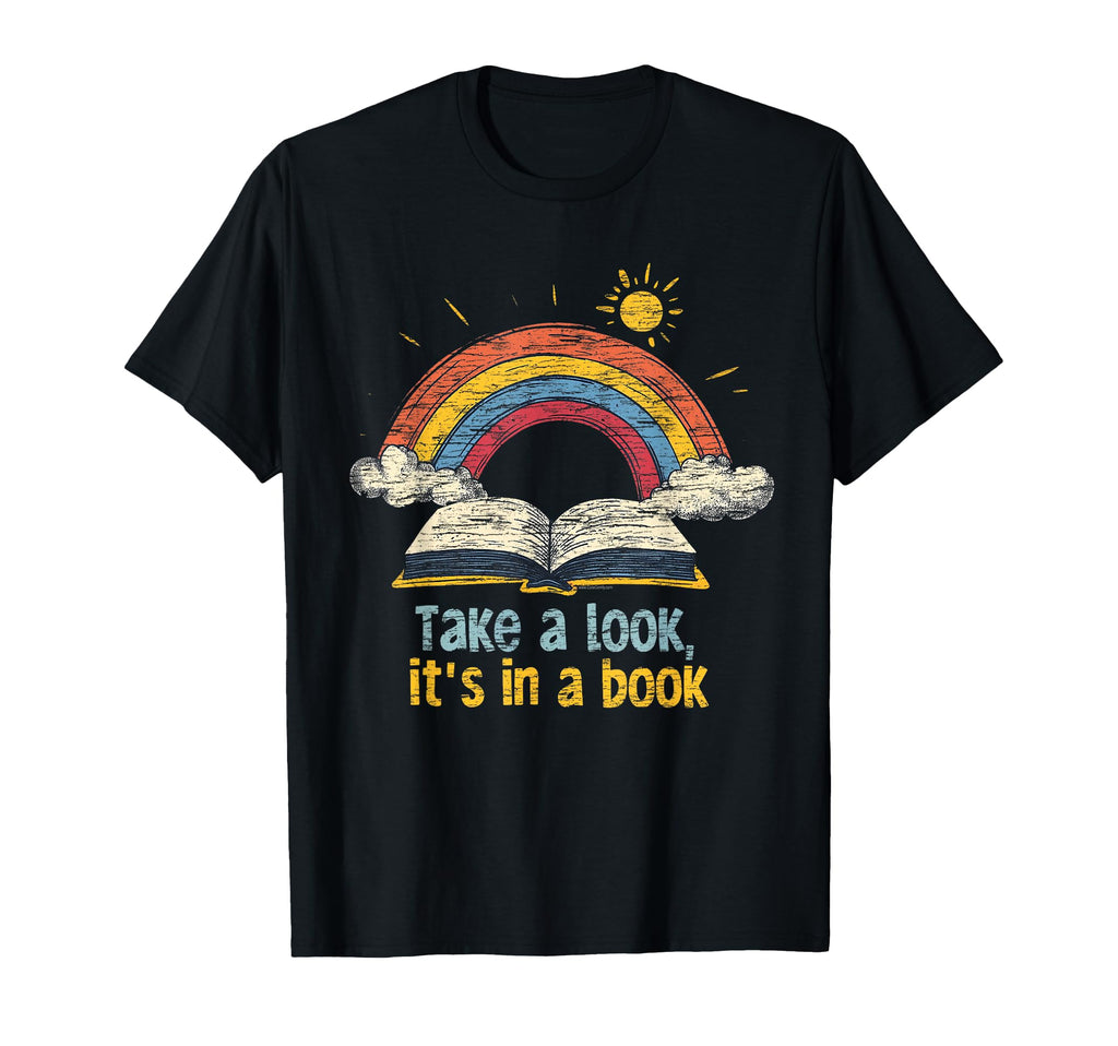 Take Its Book Reading Teacher Rainbow T-Shirt - Minimalist Print for Adults - T-Shirt, Sweatshirt, Hoodie