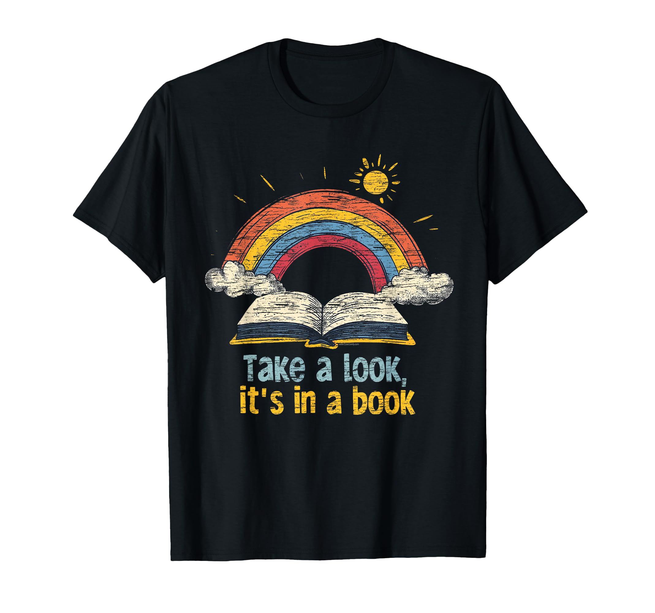 Take Its Book Reading Teacher Rainbow T-Shirt - Minimalist Print for Adults - T-Shirt, Sweatshirt, Hoodie
