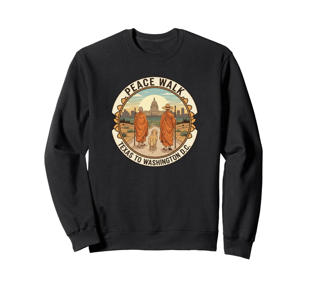 Peace Walk Monks Walking Sweatshirt - Minimalist Print for Adults - T-Shirt, Sweatshirt, Hoodie