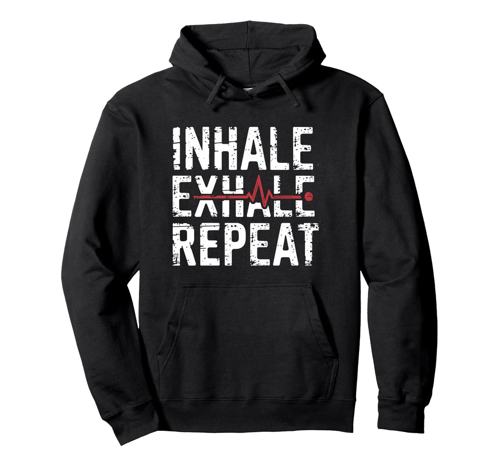 Inhale Exhale Repeat Yoga Mindfulness Hoodie - Graphic Print Unisex - T-Shirt, Sweatshirt, Hoodie