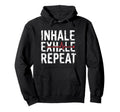 Inhale Exhale Repeat Yoga Mindfulness Hoodie - Graphic Print Unisex - T-Shirt, Sweatshirt, Hoodie