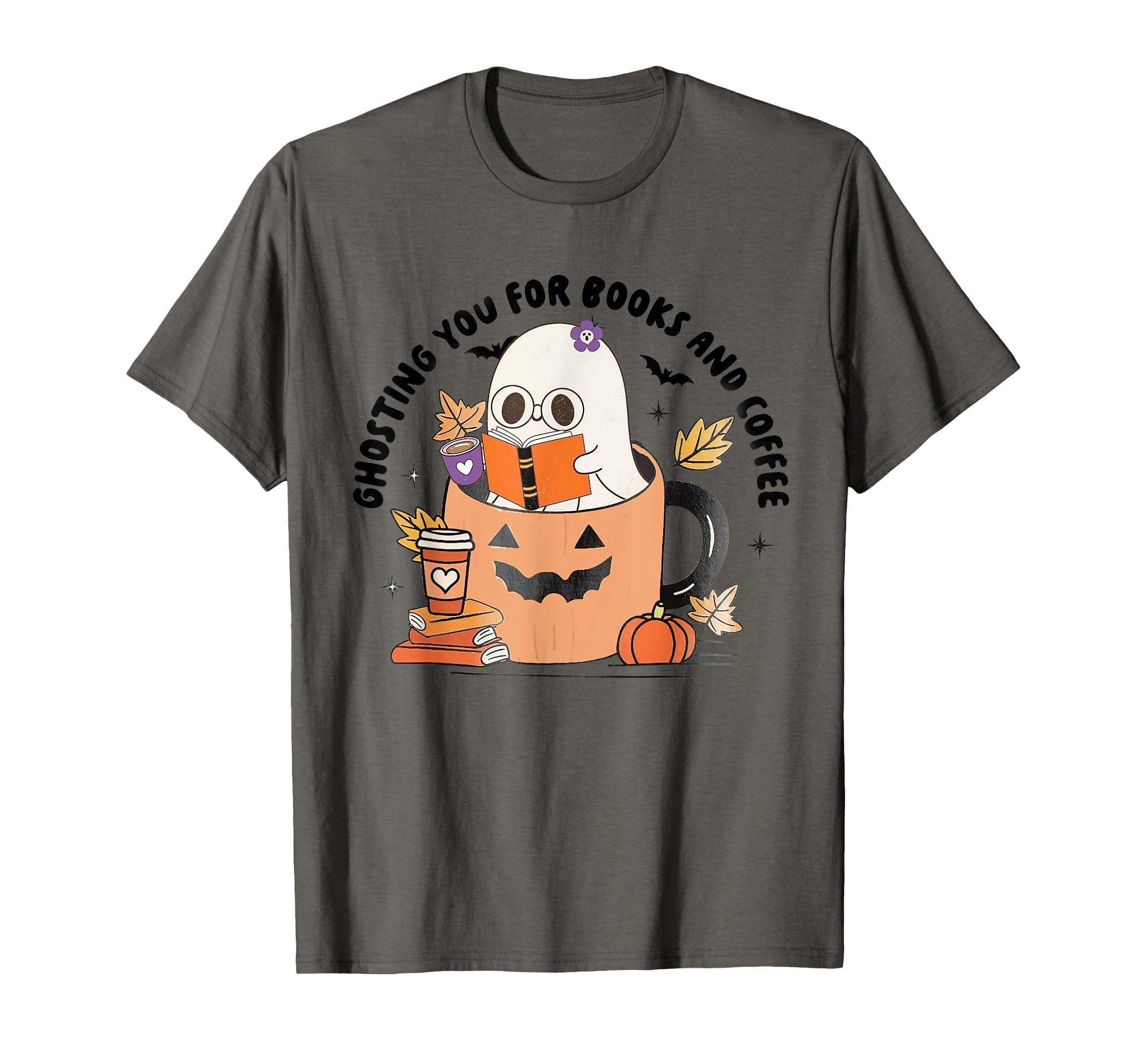 Ghosting You Books And Coffee Funny T-Shirt - Aesthetic Graphic for Adults - T-Shirt, Sweatshirt, Hoodie