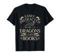 Easily Distracted Books Dragons Funny T-Shirt - Trendy Graphic for Adults - T-Shirt, Sweatshirt, Hoodie