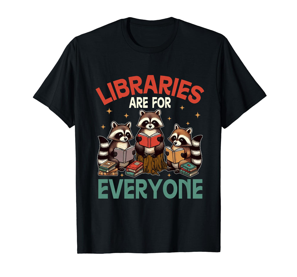 Book Lover Racoon Reading Bookish T-Shirt - Minimalist Print Men Women - T-Shirt, Sweatshirt, Hoodie