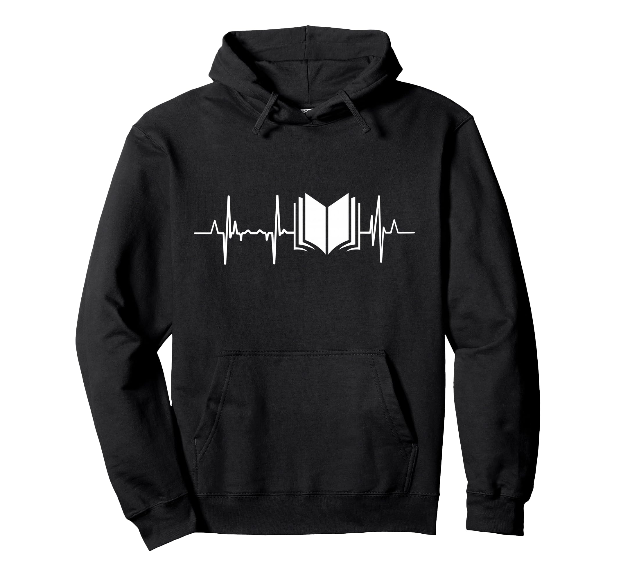 I Love Reading Books Heartbeat Books Hoodie - Fun Novelty Design Unisex - T-Shirt, Sweatshirt, Hoodie