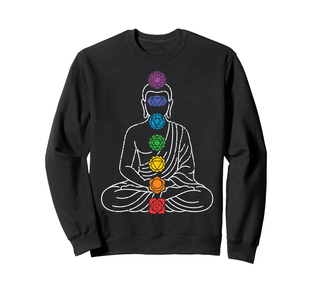 Buddha Yoga Lotus Pose Chakras Sweatshirt - Unique Graphic Unisex - T-Shirt, Sweatshirt, Hoodie