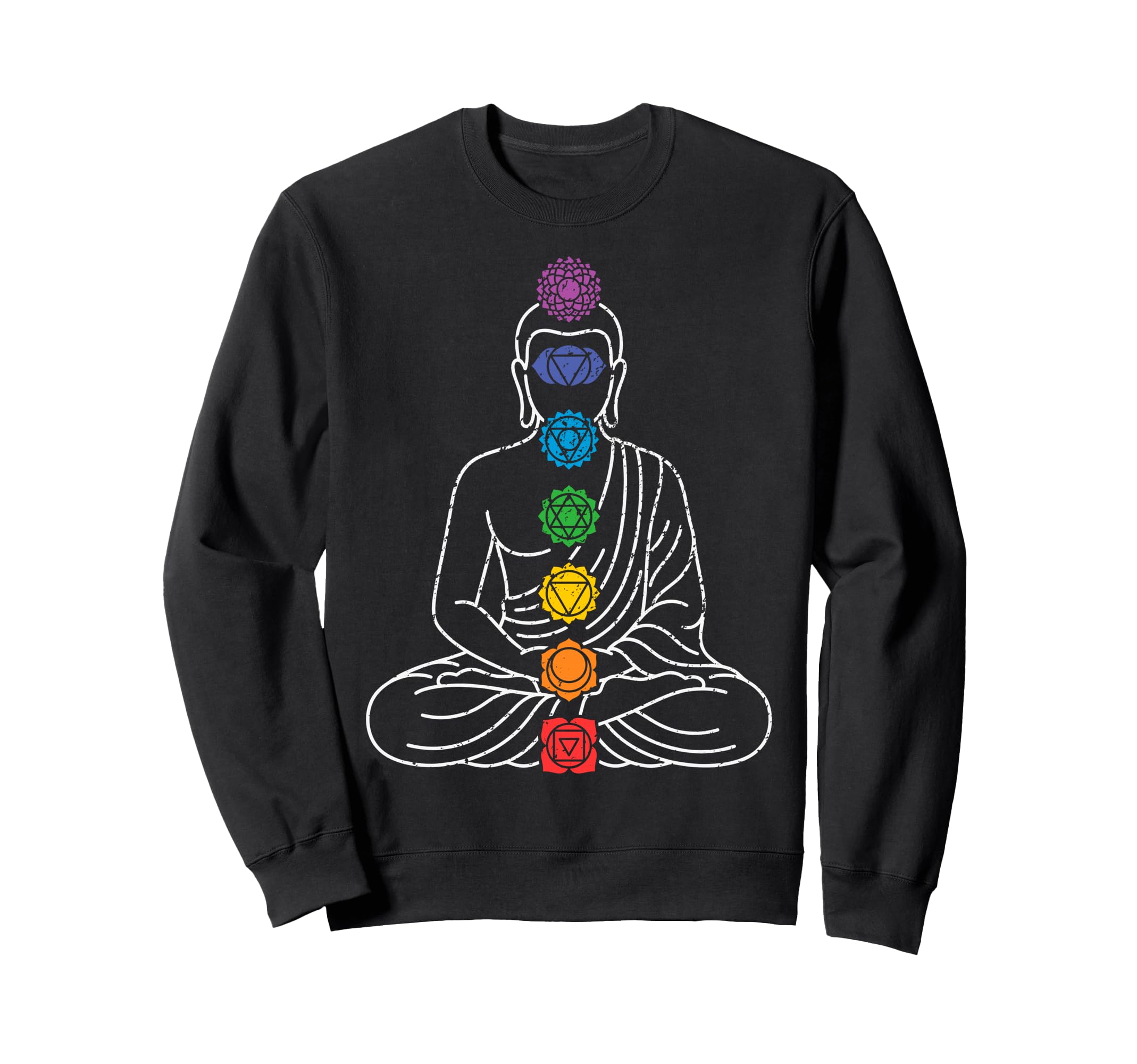 Buddha Yoga Lotus Pose Chakras Sweatshirt - Unique Graphic Unisex - T-Shirt, Sweatshirt, Hoodie