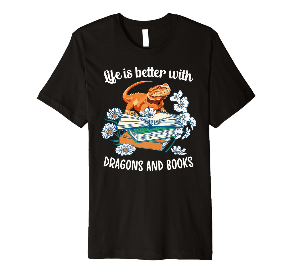 Dragons And Books Bearded Dragon Owner T-Shirt - Fun Novelty Design Unisex - T-Shirt, Sweatshirt, Hoodie