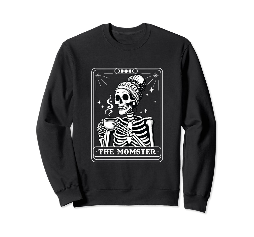 Momster Tarot Card Coffee Drinking Sweatshirt - Trendy Graphic Unisex - T-Shirt, Sweatshirt, Hoodie