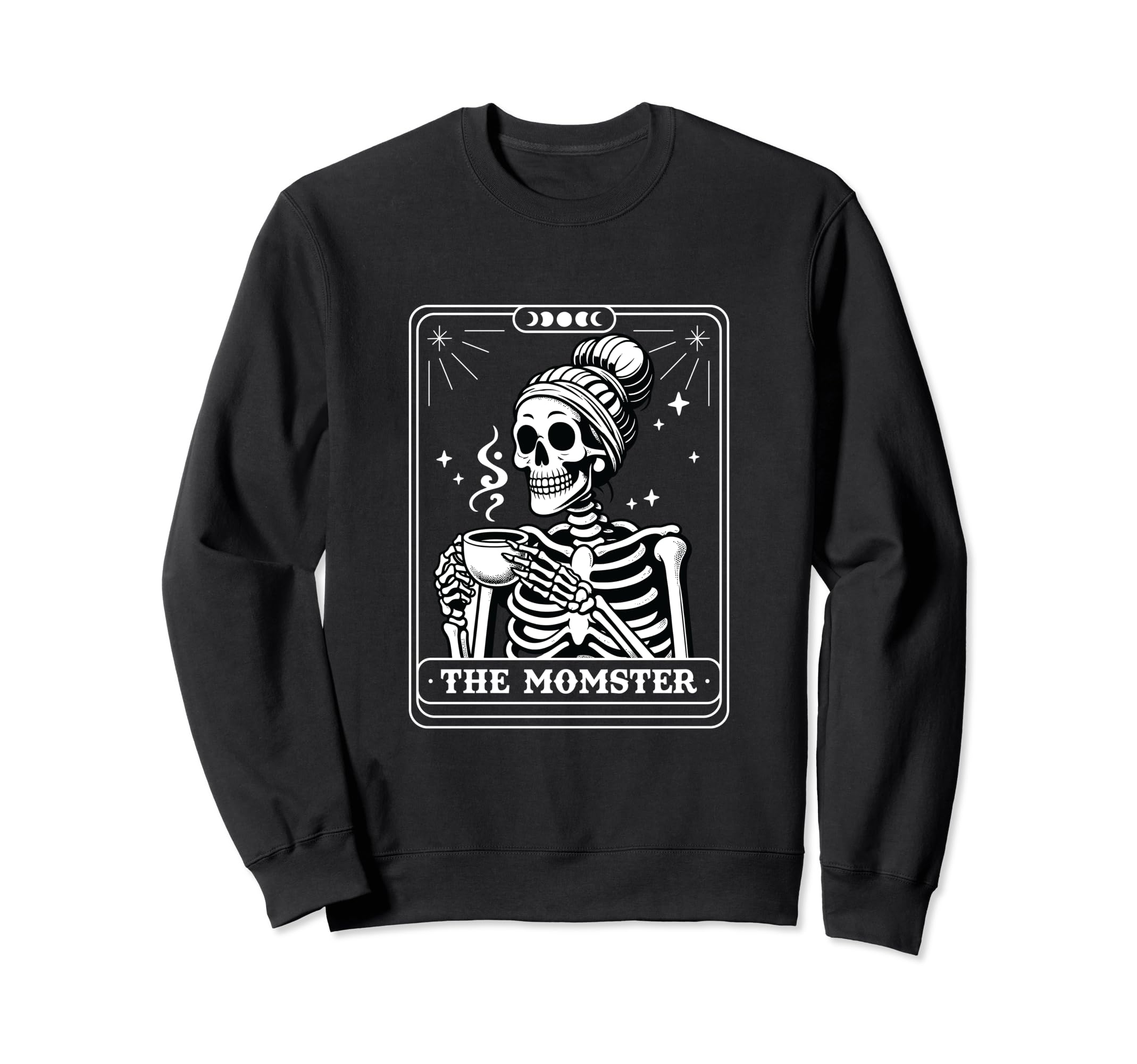 Momster Tarot Card Coffee Drinking Sweatshirt - Trendy Graphic Unisex - T-Shirt, Sweatshirt, Hoodie