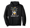 Panda Bear Bookworm Reading Is Lit Book Hoodie - Streetwear Style Unisex - T-Shirt, Sweatshirt, Hoodie