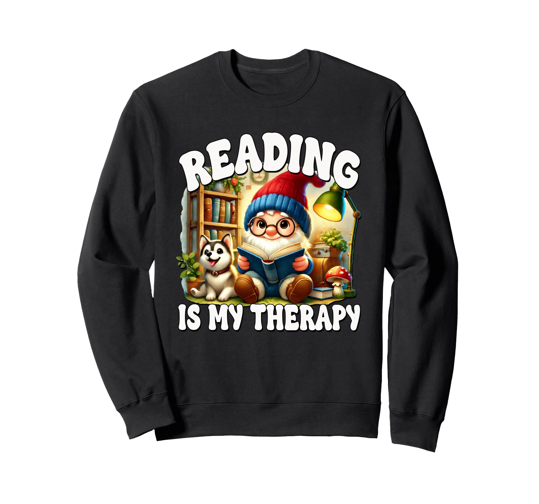 Dog And Book Gnome Teacher Sweatshirt - Streetwear Style for Adults - T-Shirt, Sweatshirt, Hoodie