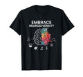 Embrace Neurodiversity Brain Autism T-Shirt - Custom Art Print for Adults - T-Shirt, Sweatshirt, Hoodie