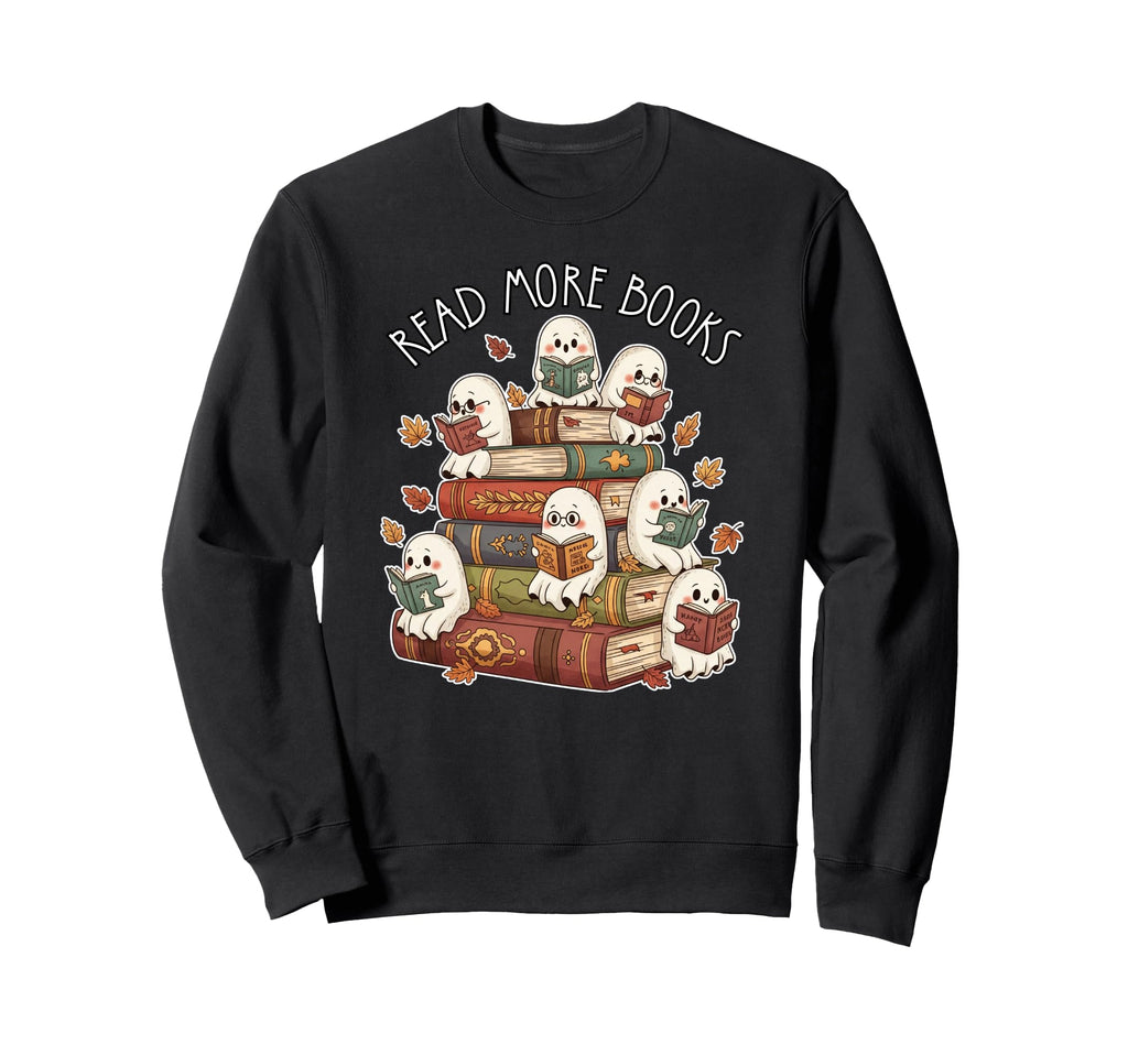 Spooky Ghost Read More Books Book Sweatshirt - Aesthetic Graphic Unisex - T-Shirt, Sweatshirt, Hoodie