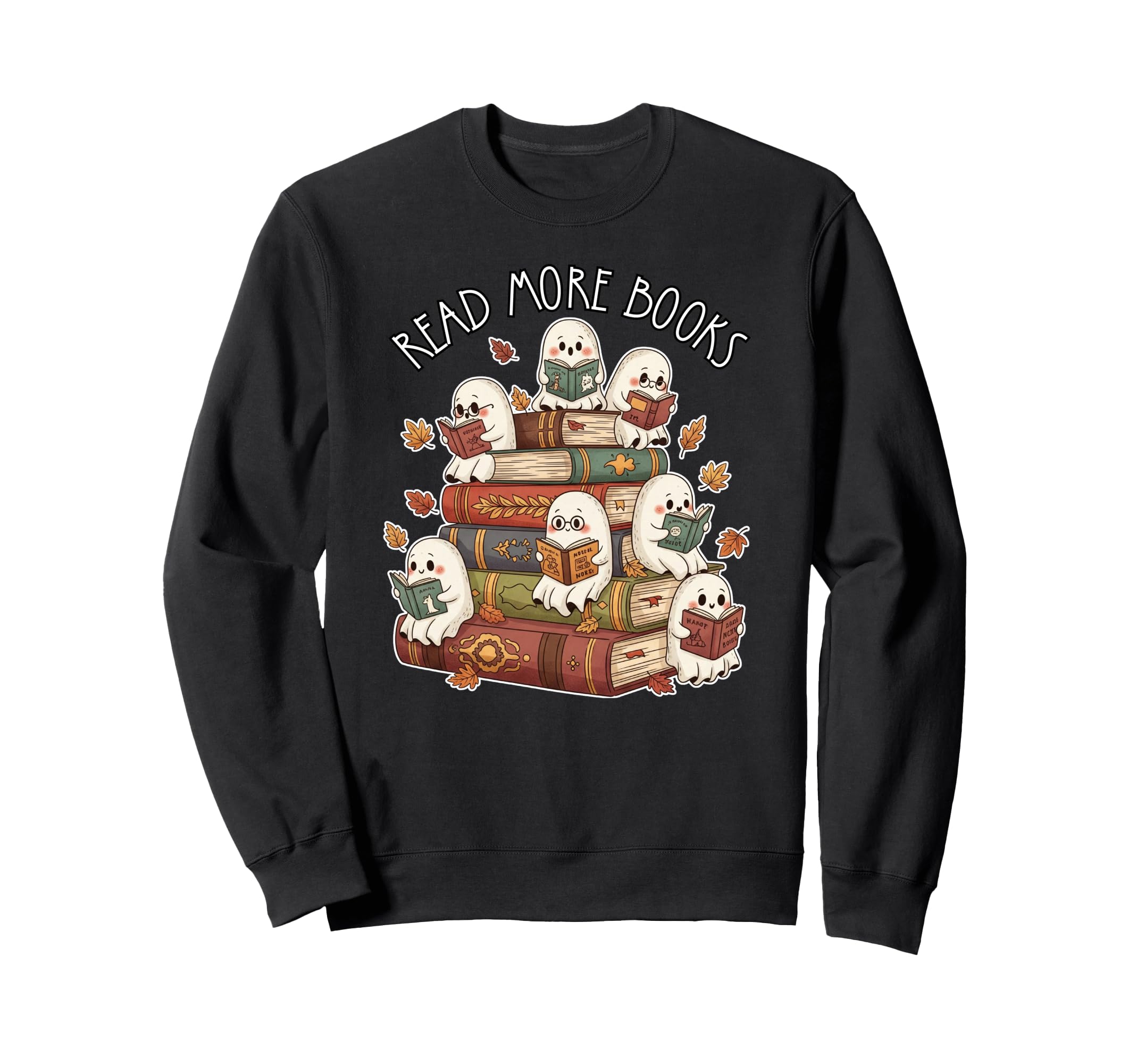 Spooky Ghost Read More Books Book Sweatshirt - Aesthetic Graphic Unisex - T-Shirt, Sweatshirt, Hoodie