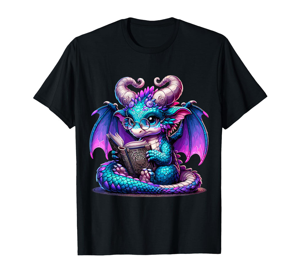 Book Dragon Reading Lover T-Shirt - Casual Everyday Wear Unisex - T-Shirt, Sweatshirt, Hoodie