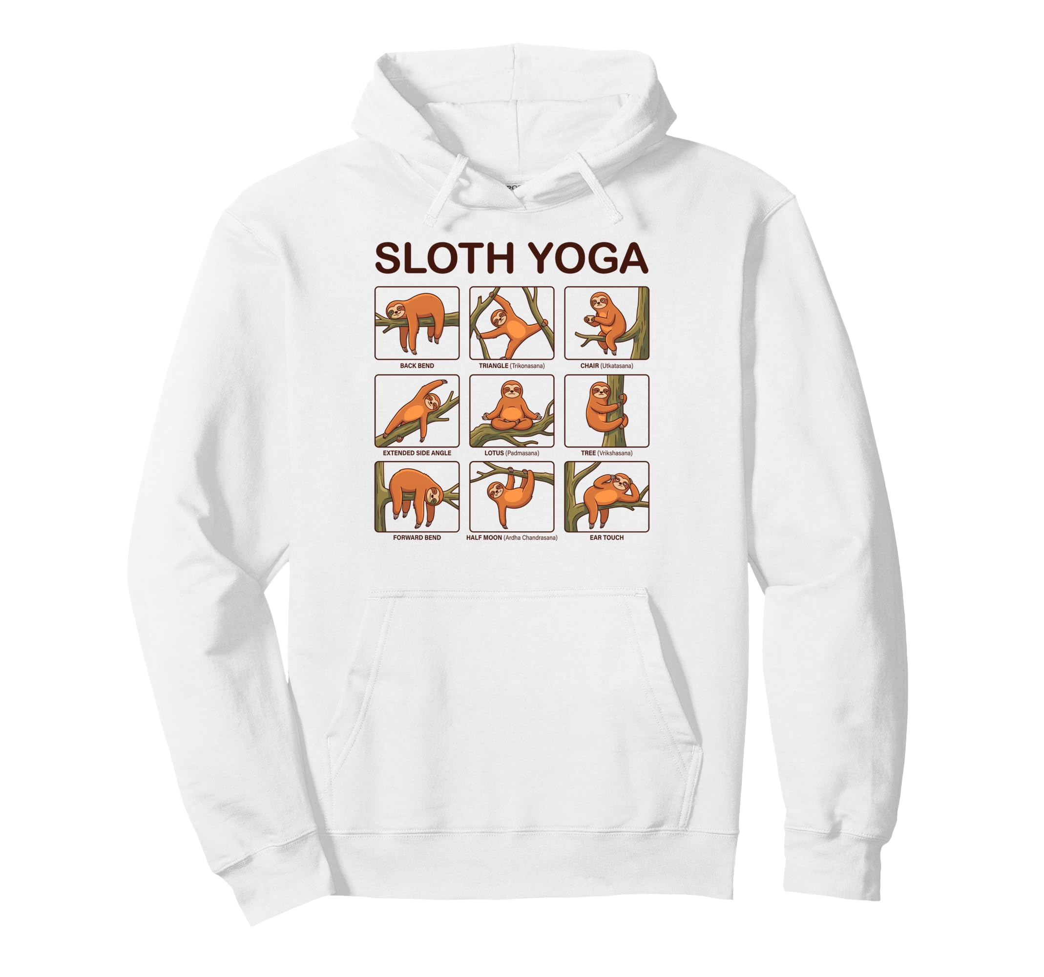 Chakras Mandala Sloth Yoga Poses Hoodie - Aesthetic Graphic Men Women - T-Shirt, Sweatshirt, Hoodie