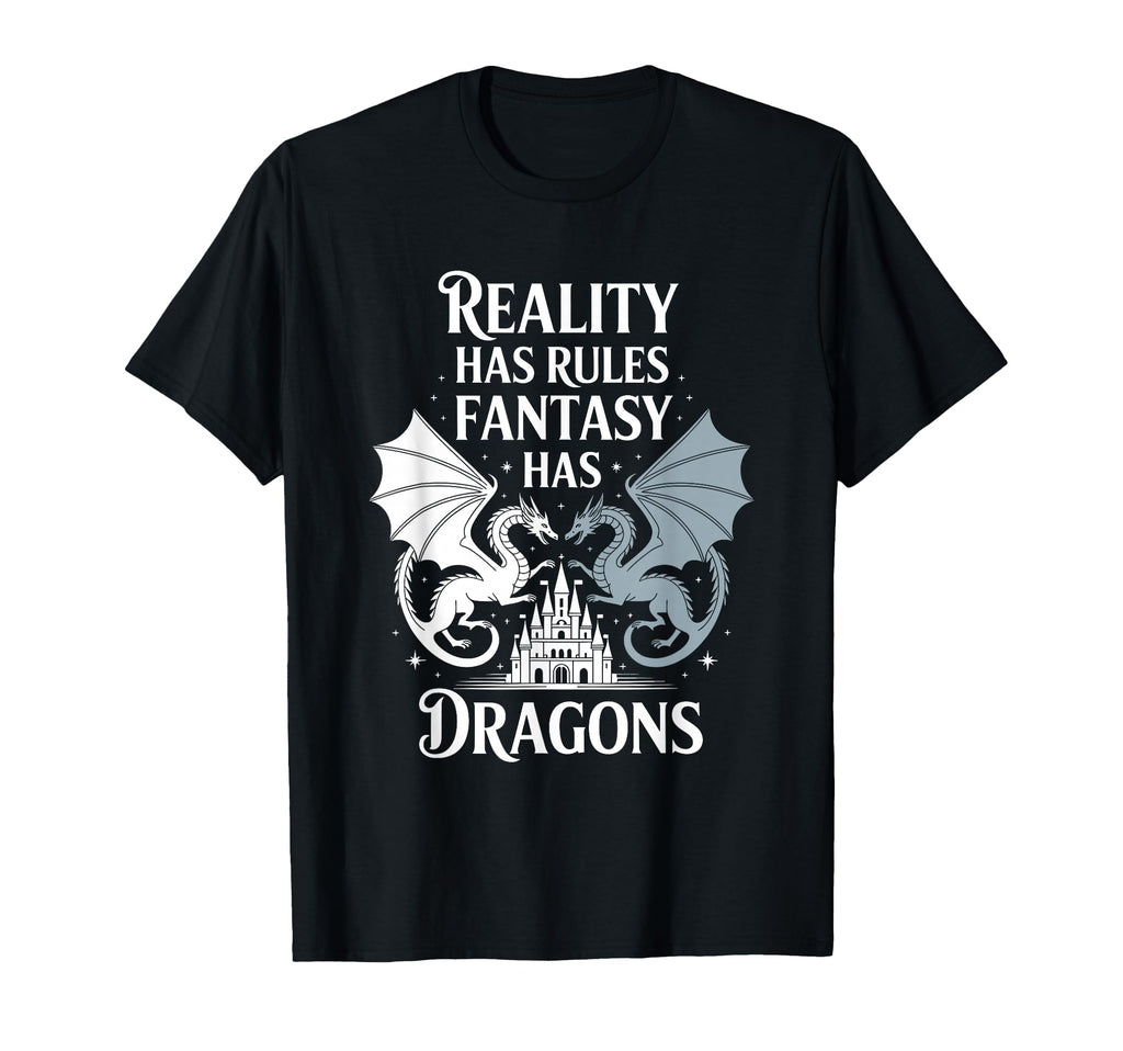 Funny Fantasy Book Reading Dragon Books T-Shirt - Graphic Print for Adults - T-Shirt, Sweatshirt, Hoodie