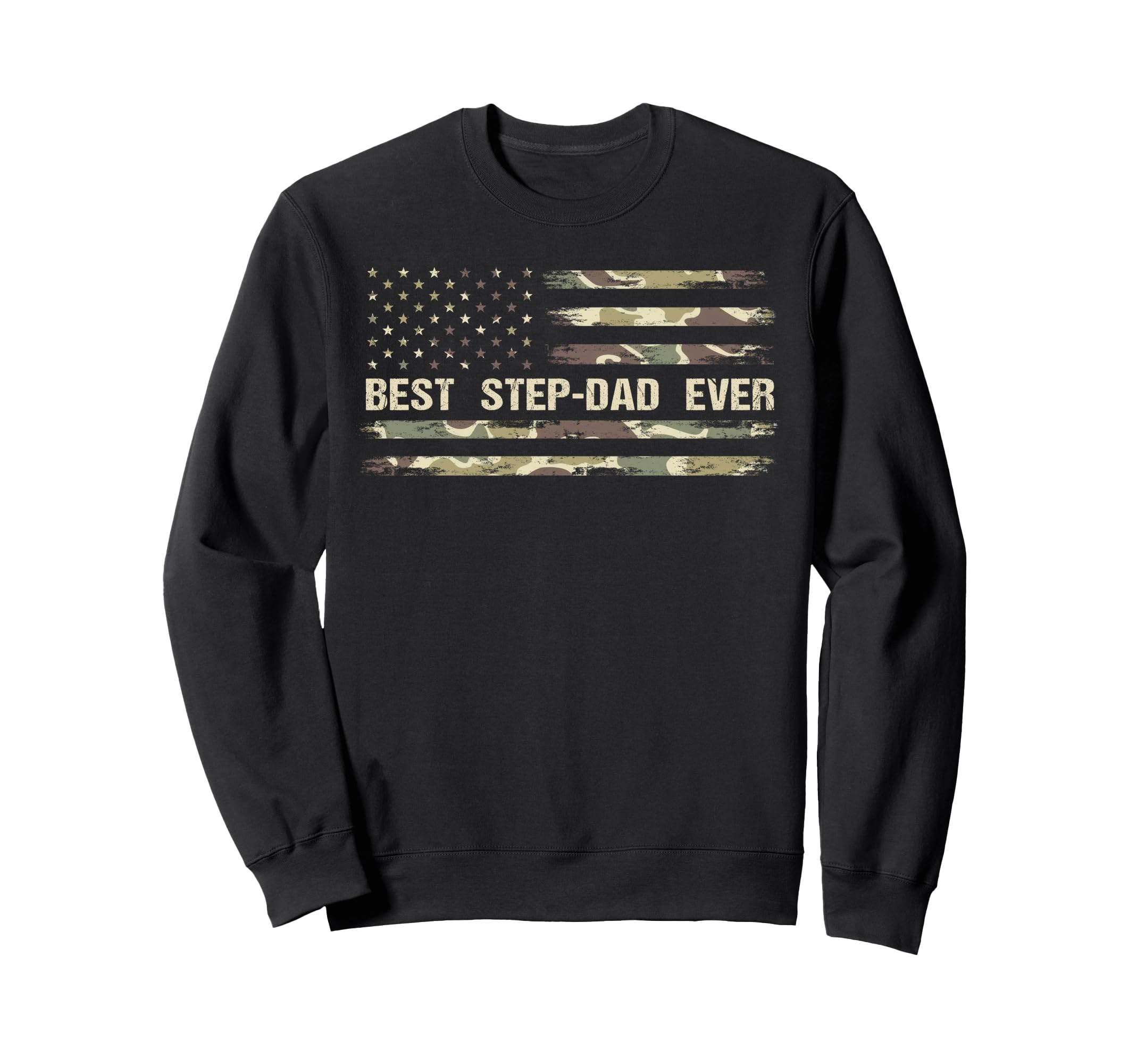 Old School Camo Best Step Dad Ever Sweatshirt - Graphic Print for Adults - T-Shirt, Sweatshirt, Hoodie