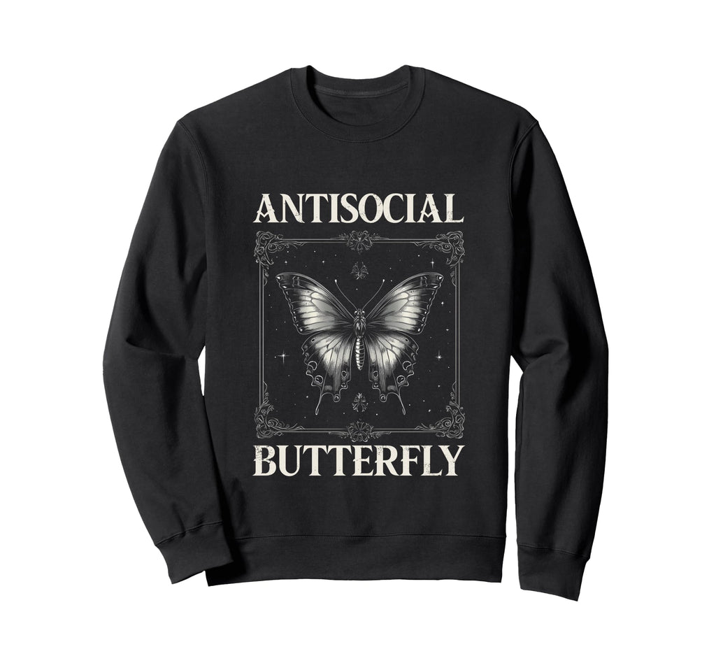 Antisocial Butterfly Gift Hoodie - Unique Graphic Unisex - T-Shirt, Sweatshirt, Hoodie