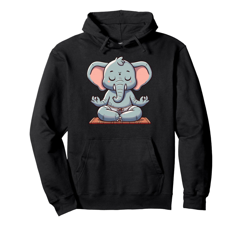 Meditation Elephant Yoga Pose Hoodie - Casual Everyday Wear Men Women - T-Shirt, Sweatshirt, Hoodie