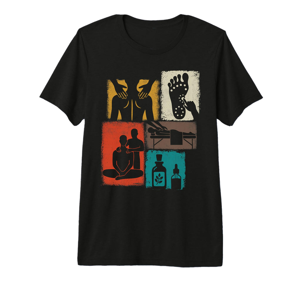 Massage Therapist Collage Massage T-Shirt - Graphic Print for Adults - T-Shirt, Sweatshirt, Hoodie