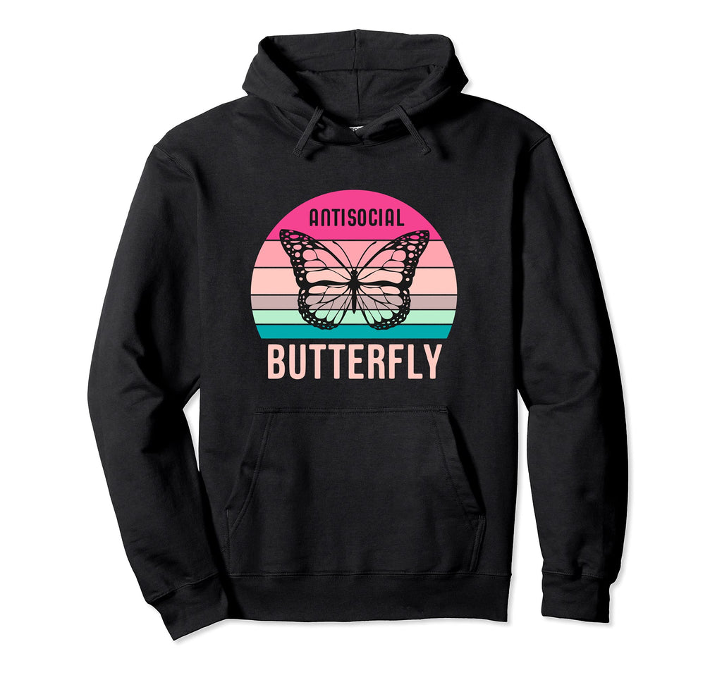 Antisocial Butterfly Gift Hoodie - Minimalist Print Unisex - T-Shirt, Sweatshirt, Hoodie
