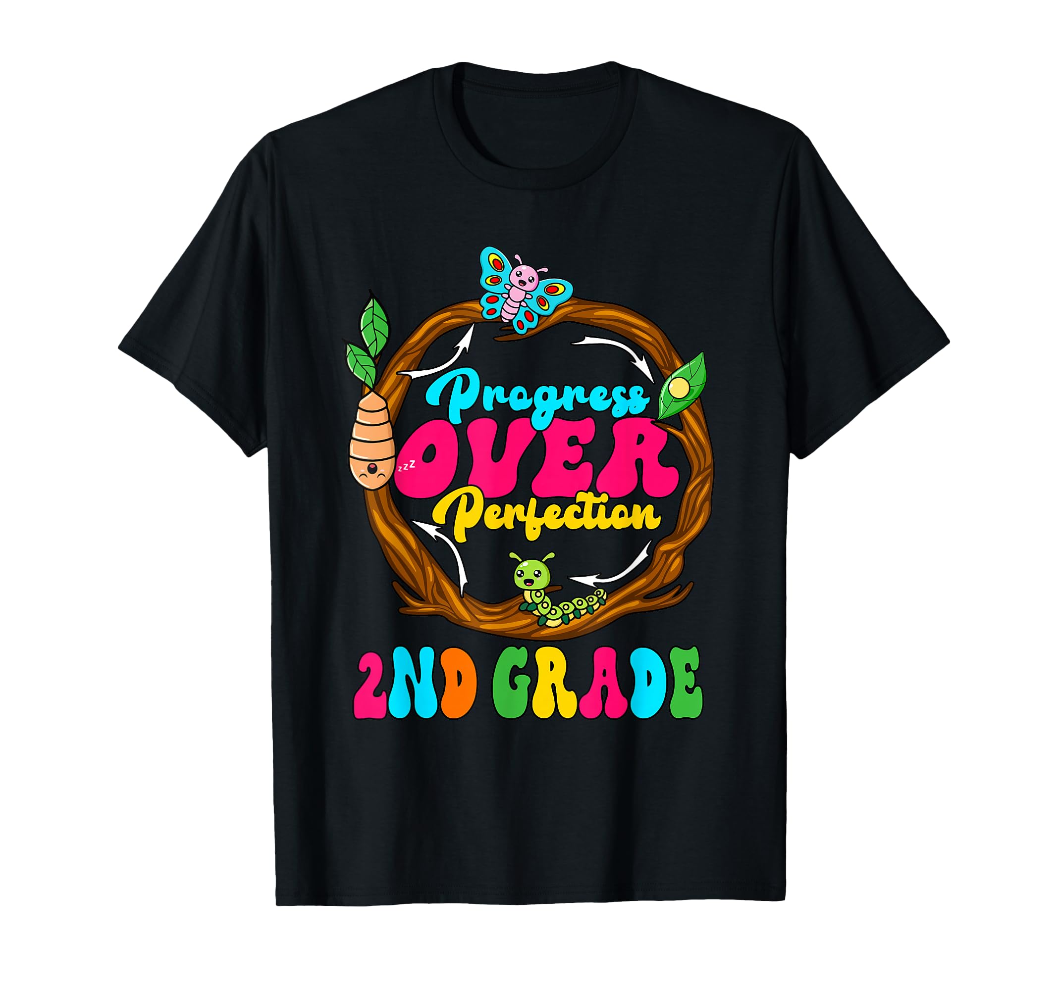 Progress Over Perfection 2Nd Grade T-Shirt - Fun Novelty Design Men Women - T-Shirt, Sweatshirt, Hoodie