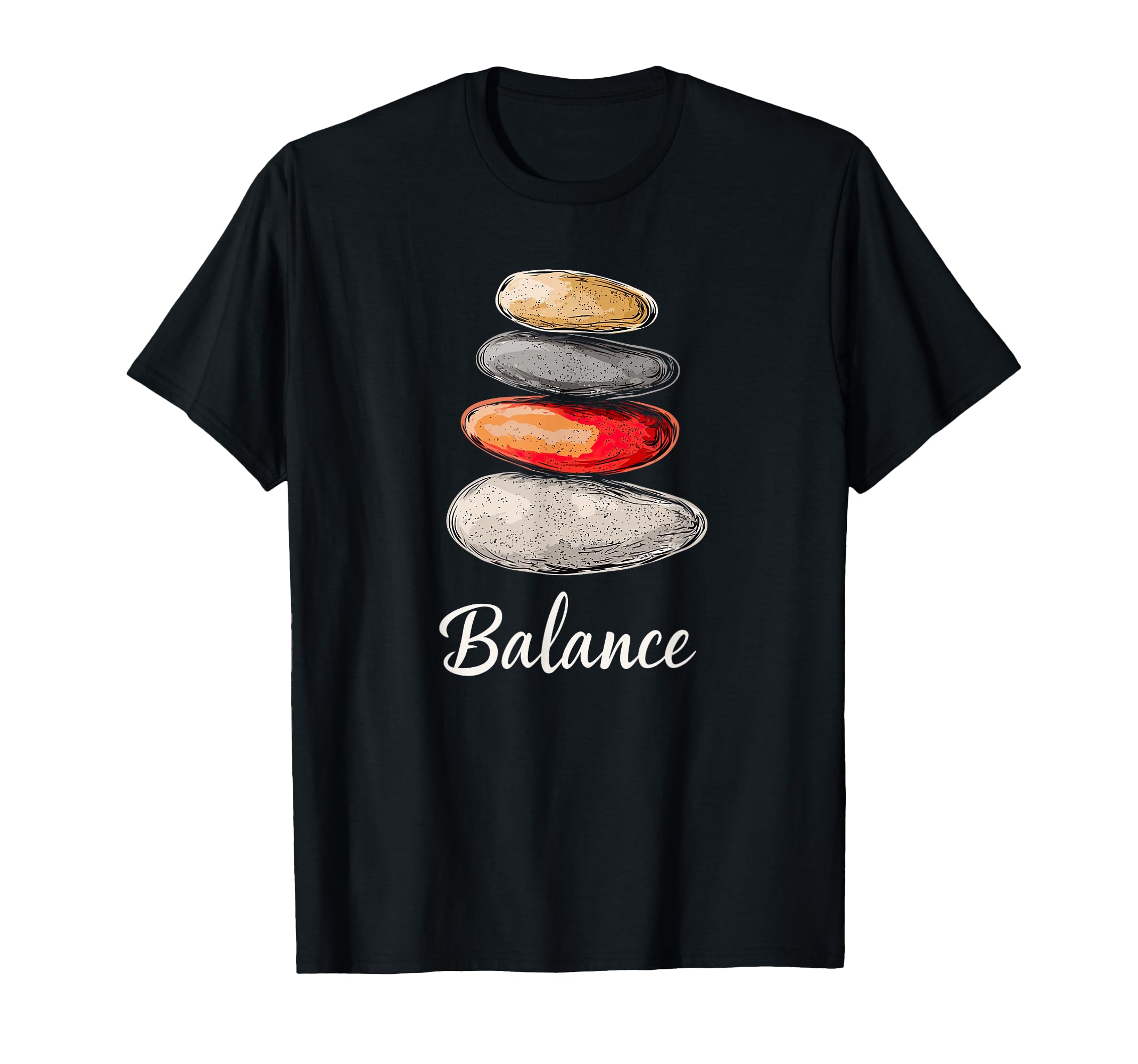 Zen Balancing Stones Art Mindfulness T-Shirt - Custom Art Print Men Women - T-Shirt, Sweatshirt, Hoodie