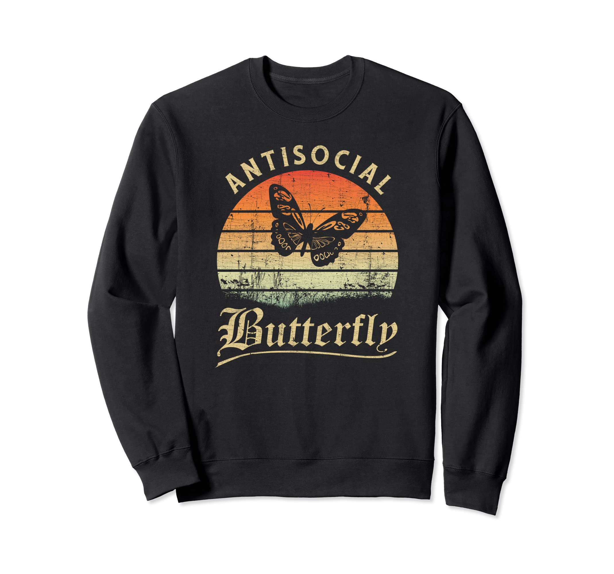 Antisocial Butterfly Grunge Sweatshirt - Streetwear Style for Adults - T-Shirt, Sweatshirt, Hoodie