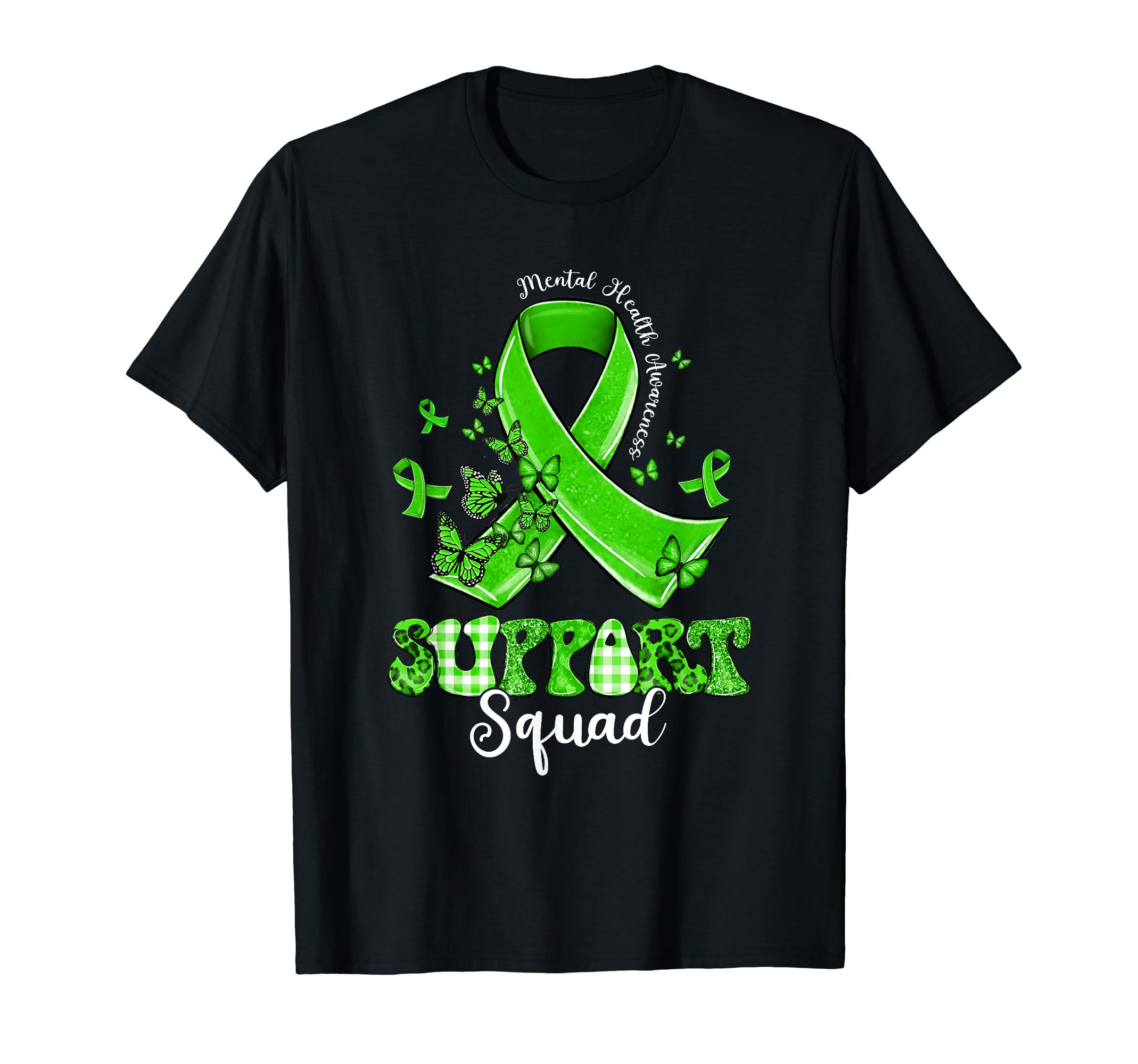 Support Squad Green Ribbon Butterfly T-Shirt - Unique Graphic Men Women - T-Shirt, Sweatshirt, Hoodie