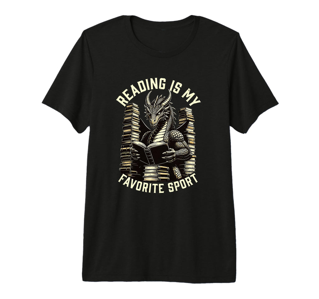 Reading Is My Favorite Sport Dragon T-Shirt - Unique Graphic for Adults - T-Shirt, Sweatshirt, Hoodie