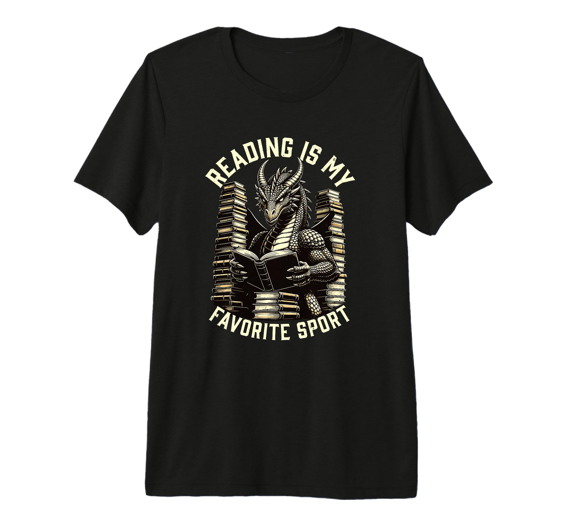Reading Is My Favorite Sport Dragon T-Shirt - Unique Graphic for Adults - T-Shirt, Sweatshirt, Hoodie