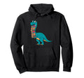 Dinosaur Carrying Books Love Book Hoodie - Minimalist Print for Adults - T-Shirt, Sweatshirt, Hoodie