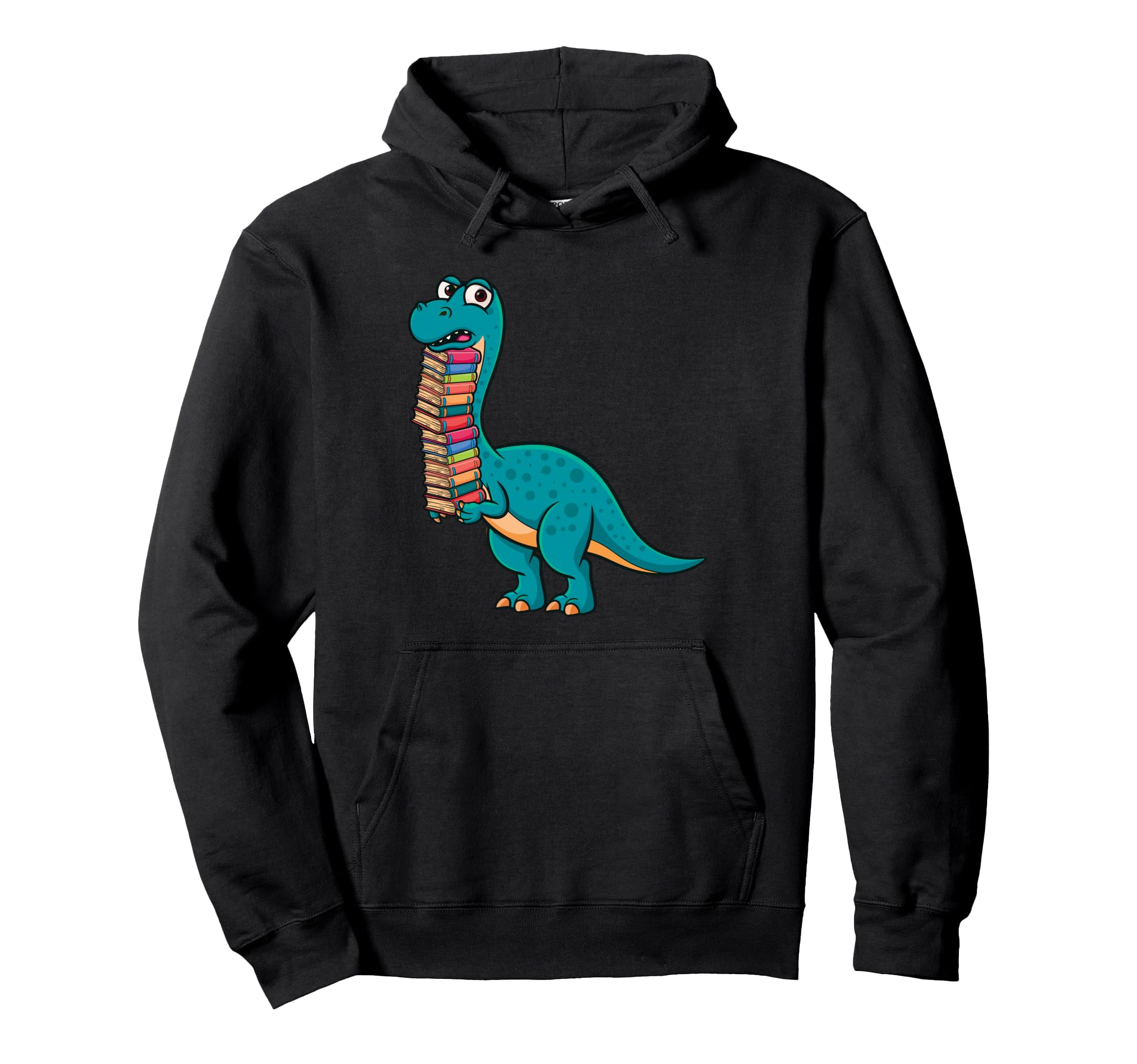 Dinosaur Carrying Books Love Book Hoodie - Minimalist Print for Adults - T-Shirt, Sweatshirt, Hoodie