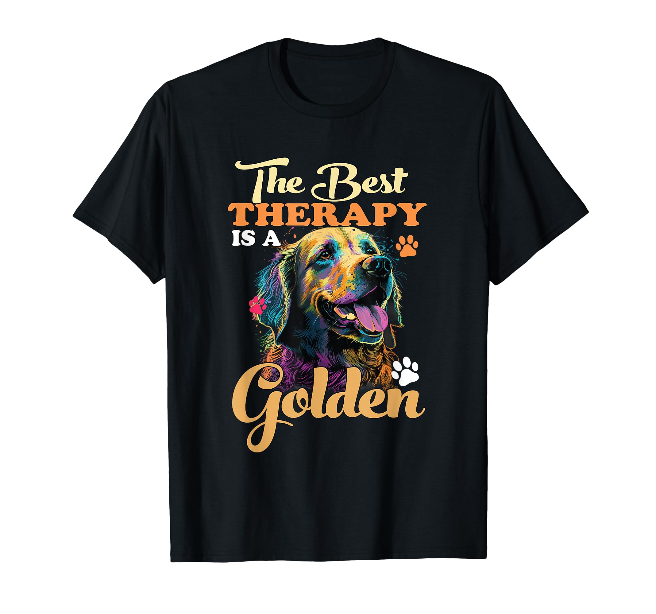 Best Therapy Is Golden Retriever Dog T-Shirt - Trendy Graphic for Adults - T-Shirt, Sweatshirt, Hoodie