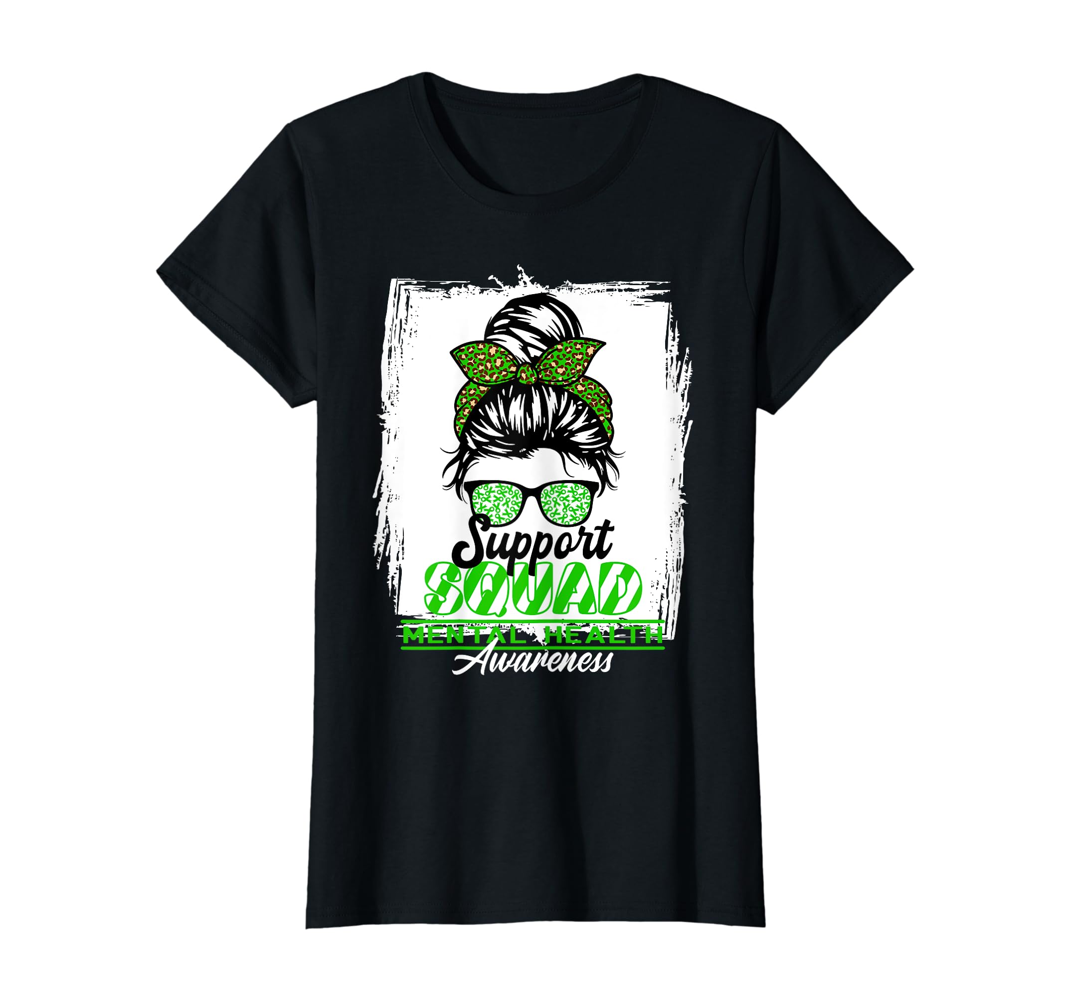 Womens Messy Bun Support Awareness T-Shirt - Custom Art Print Men Women - T-Shirt, Sweatshirt, Hoodie