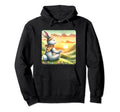 Rabbit Practicing Meditation Atop Hoodie - Aesthetic Graphic for Adults - T-Shirt, Sweatshirt, Hoodie