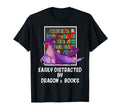 Easily Distracted Dragon And Books Book T-Shirt - Graphic Print for Adults - T-Shirt, Sweatshirt, Hoodie