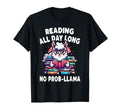 No Probllama Llama Alpaca Book Readers T-Shirt - Aesthetic Graphic Unisex - T-Shirt, Sweatshirt, Hoodie
