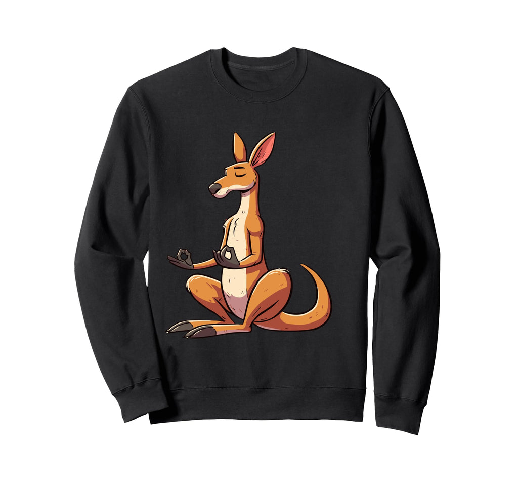 Meditation Kangaroo Yoga Pose Sweatshirt - Unique Graphic for Adults - T-Shirt, Sweatshirt, Hoodie